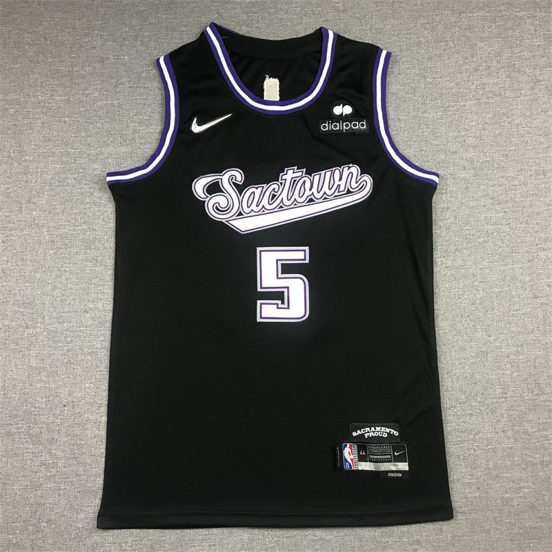 Cheap Men Sacramento Kings 5 Fox Black 2022 City Edition Nike NBA Jersey